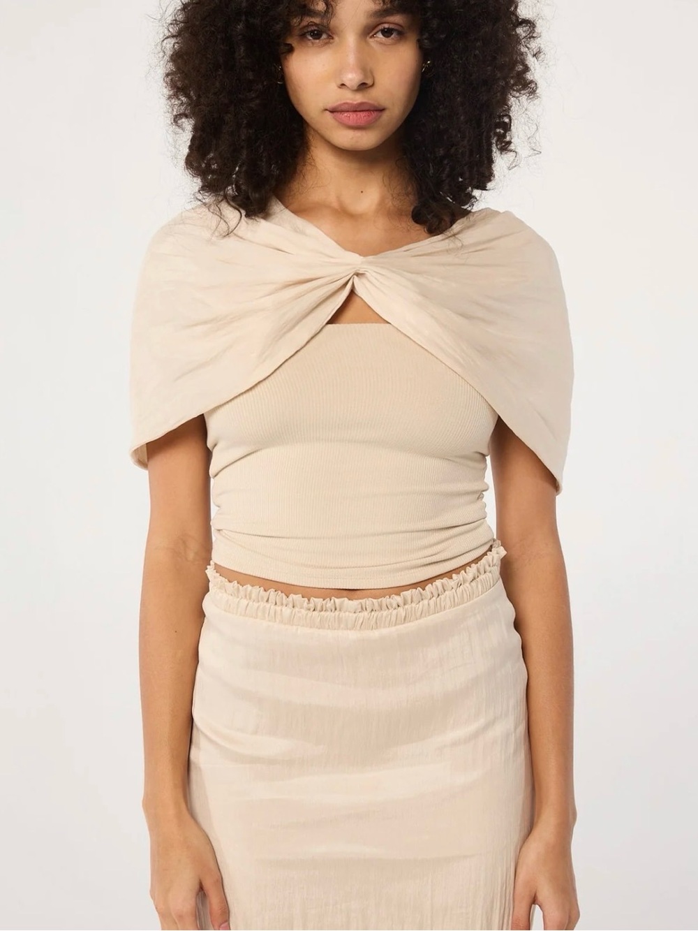 The Line by K Elias Oat Cape Top